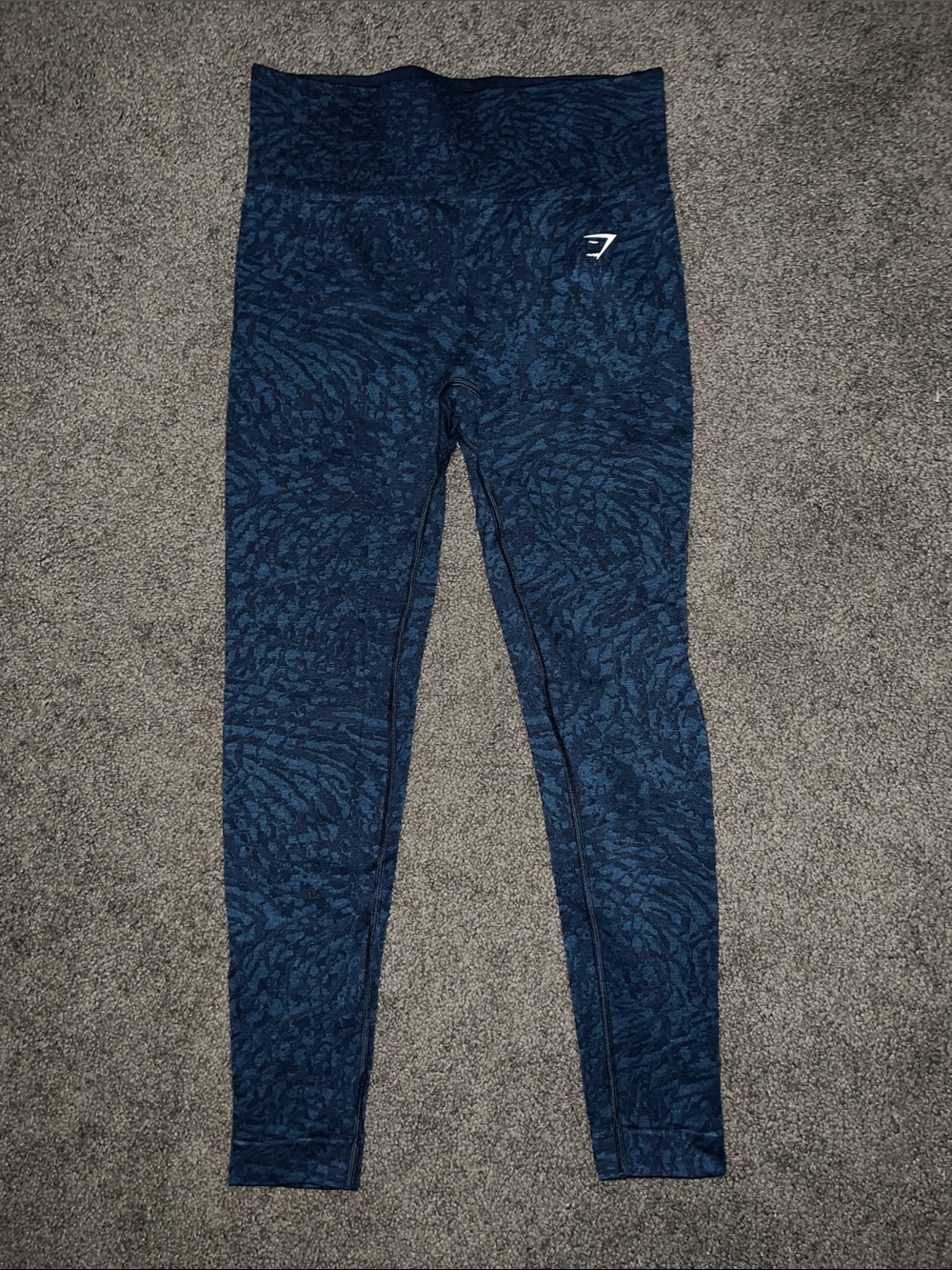 Gymshark Dark Blue Textured High-Waist Leggings